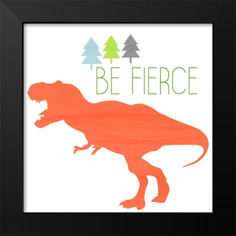 Dino Brave 3 Black Modern Wood Framed Art Print by Kimberly, Allen