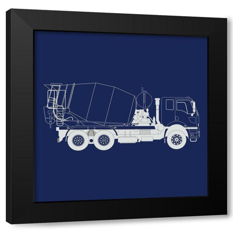 Trucks Trucks 1 Black Modern Wood Framed Art Print by Kimberly, Allen