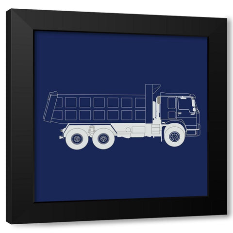 Trucks Trucks 3 Black Modern Wood Framed Art Print by Kimberly, Allen