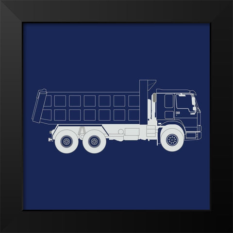 Trucks Trucks 3 Black Modern Wood Framed Art Print by Kimberly, Allen