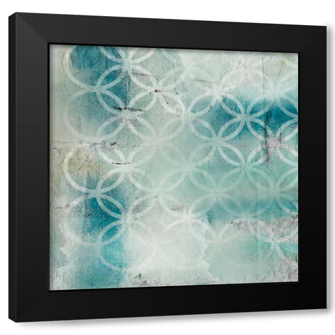 Teal Geo 1 Black Modern Wood Framed Art Print with Double Matting by Allen, Kimberly