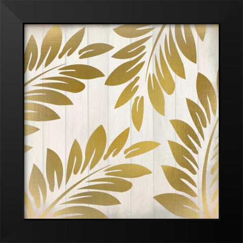 Golden Ferns 1 Black Modern Wood Framed Art Print by Allen, Kimberly