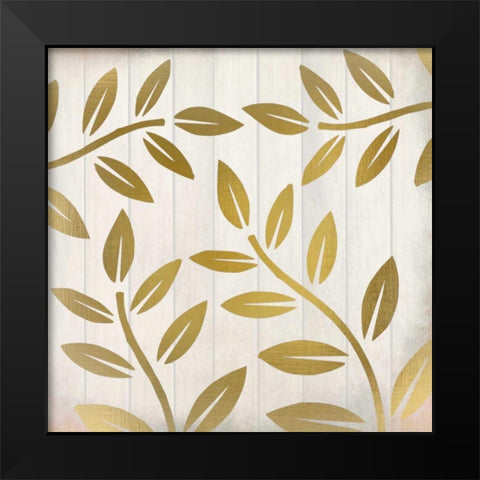 Golden Ferns 2 Black Modern Wood Framed Art Print by Allen, Kimberly