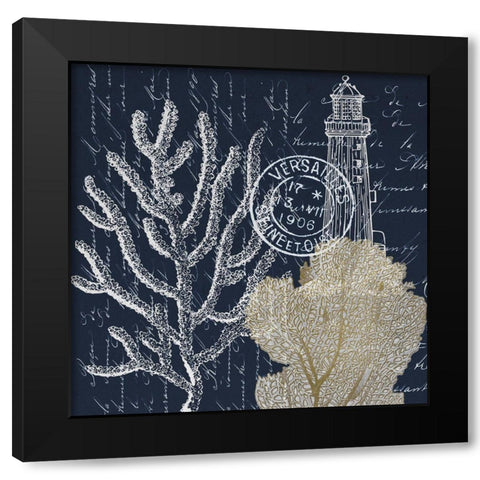 Sea Letters 1 Black Modern Wood Framed Art Print by Kimberly, Allen