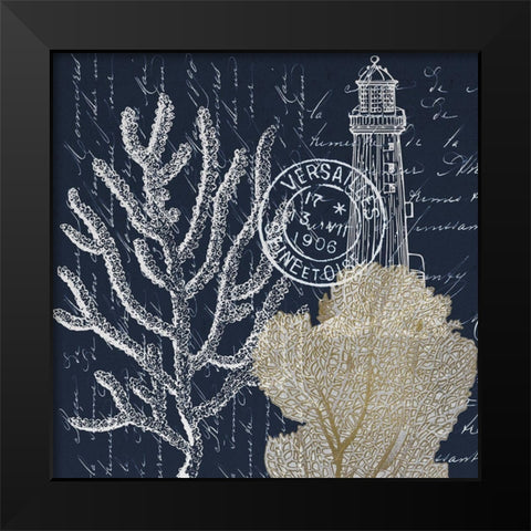 Sea Letters 1 Black Modern Wood Framed Art Print by Kimberly, Allen