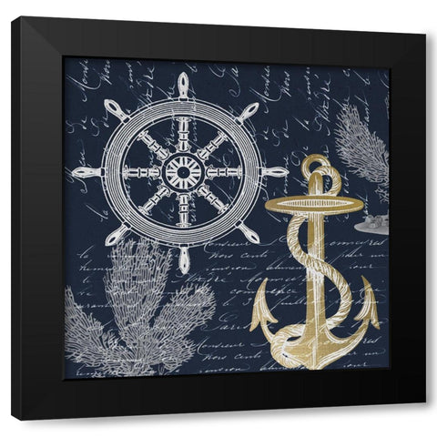 Sea Letters 2 Black Modern Wood Framed Art Print with Double Matting by Kimberly, Allen