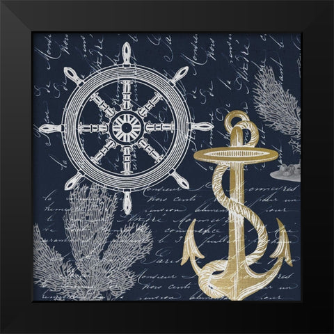 Sea Letters 2 Black Modern Wood Framed Art Print by Kimberly, Allen