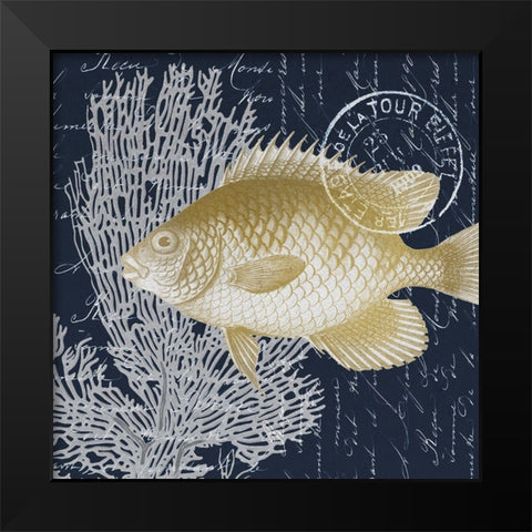 Fish Blues 2 Black Modern Wood Framed Art Print by Kimberly, Allen