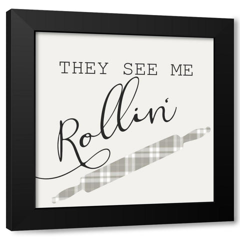 Rollin 1 Black Modern Wood Framed Art Print with Double Matting by Kimberly, Allen