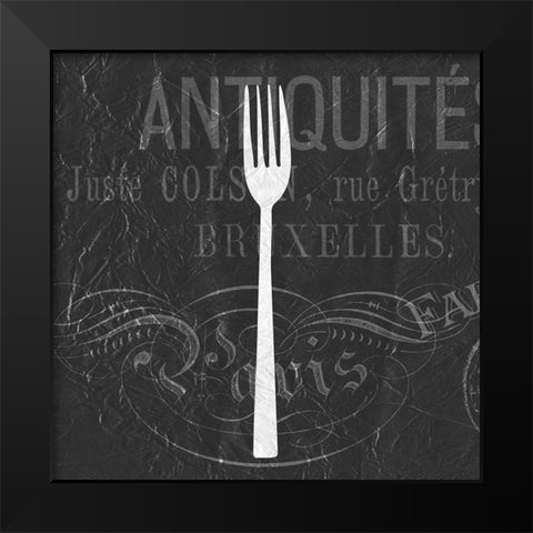 Utensils 1 Black Modern Wood Framed Art Print by Kimberly, Allen