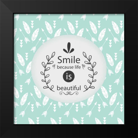 Smile Because Black Modern Wood Framed Art Print by Allen, Kimberly