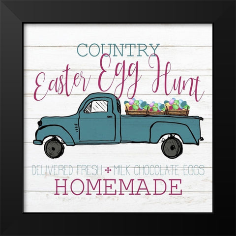 Country Egg Hunt Black Modern Wood Framed Art Print by Kimberly, Allen