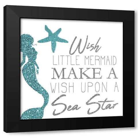 Mermaid Dreams 3 Silver Black Modern Wood Framed Art Print by Kimberly, Allen