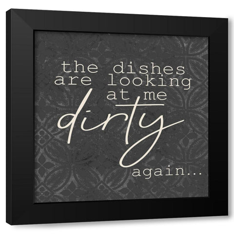 The Dishes Squared Black Modern Wood Framed Art Print with Double Matting by Kimberly, Allen