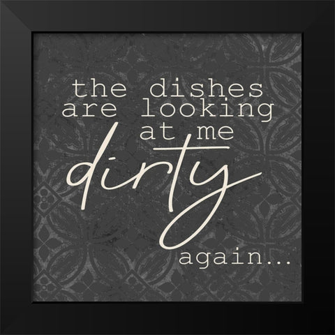 The Dishes Squared Black Modern Wood Framed Art Print by Kimberly, Allen
