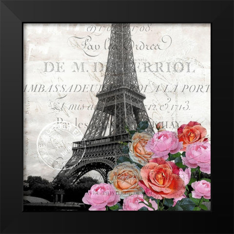 Paris Blooms 1 Black Modern Wood Framed Art Print by Kimberly, Allen