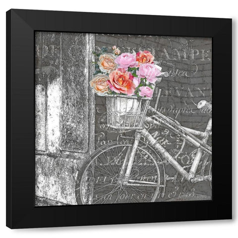 Paris Blooms 2 Black Modern Wood Framed Art Print with Double Matting by Kimberly, Allen