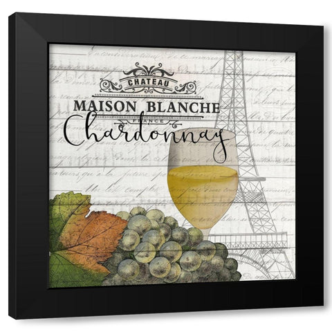 Vino Paris 2 Black Modern Wood Framed Art Print with Double Matting by Kimberly, Allen