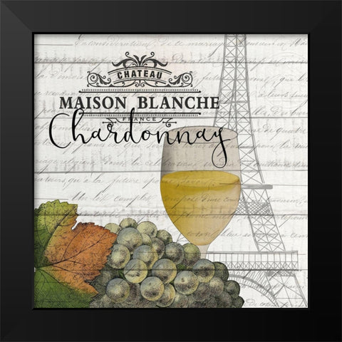 Vino Paris 2 Black Modern Wood Framed Art Print by Kimberly, Allen