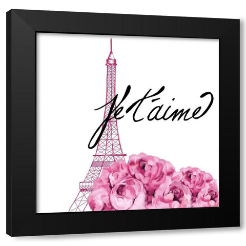 Perfume Floral 2 Black Modern Wood Framed Art Print by Kimberly, Allen