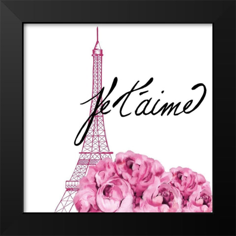 Perfume Floral 2 Black Modern Wood Framed Art Print by Kimberly, Allen