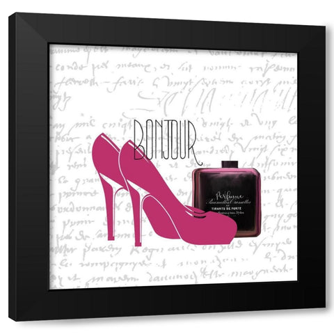 Perfume Floral 3 Black Modern Wood Framed Art Print with Double Matting by Kimberly, Allen