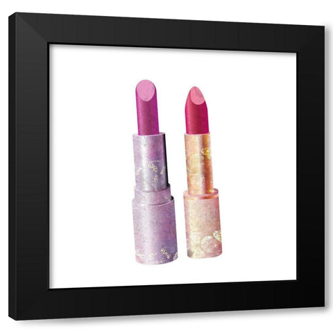 Pink Lips 1 Black Modern Wood Framed Art Print by Kimberly, Allen