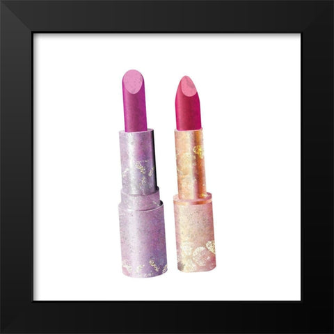 Pink Lips 1 Black Modern Wood Framed Art Print by Kimberly, Allen