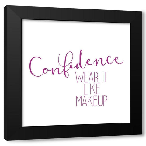 Pink Lips 2 Black Modern Wood Framed Art Print with Double Matting by Kimberly, Allen