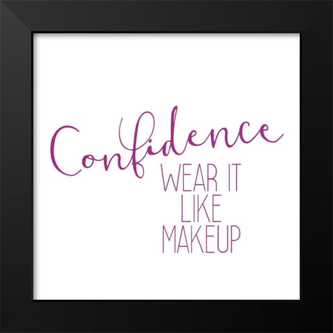 Pink Lips 2 Black Modern Wood Framed Art Print by Kimberly, Allen