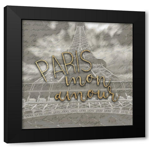 Mon Amour 2 Black Modern Wood Framed Art Print with Double Matting by Kimberly, Allen