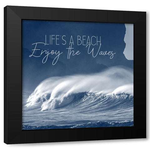 Against the Waves 4 Black Modern Wood Framed Art Print by Kimberly, Allen