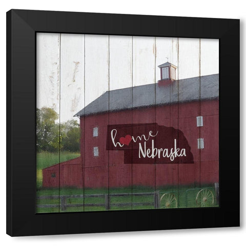Home Nebraska Black Modern Wood Framed Art Print with Double Matting by Kimberly, Allen