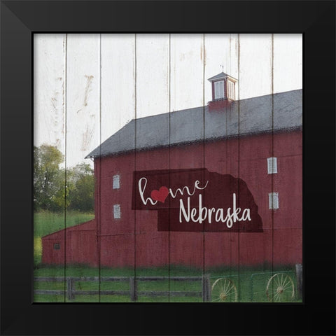 Home Nebraska Black Modern Wood Framed Art Print by Kimberly, Allen