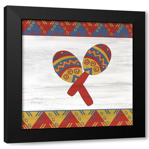 Fiesta 3 Black Modern Wood Framed Art Print with Double Matting by Kimberly, Allen