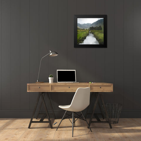 Up the River Black Modern Wood Framed Art Print by Kimberly, Allen