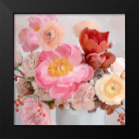 Summer Bouquet Black Modern Wood Framed Art Print by Kimberly, Allen