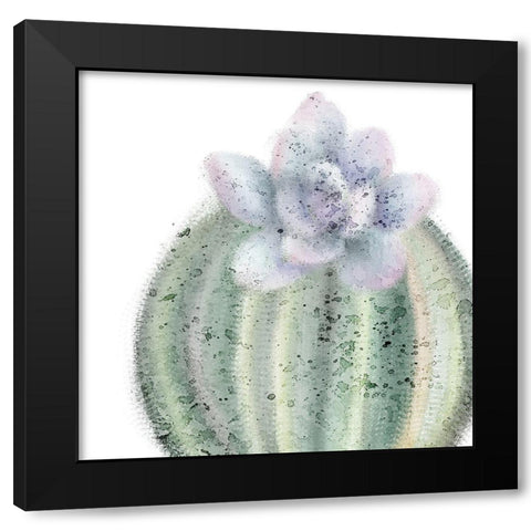 Succulent Speckled 2 Black Modern Wood Framed Art Print by Kimberly, Allen