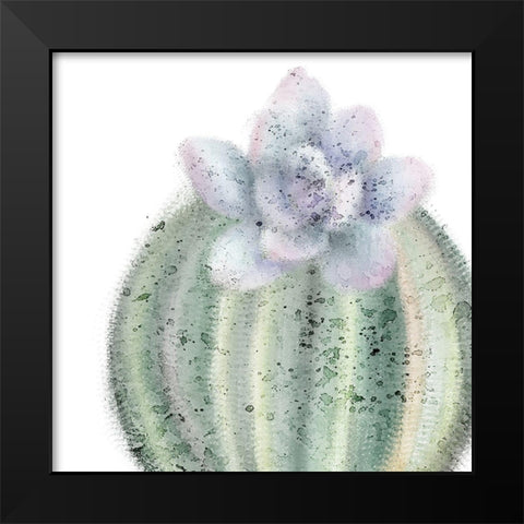 Succulent Speckled 2 Black Modern Wood Framed Art Print by Kimberly, Allen