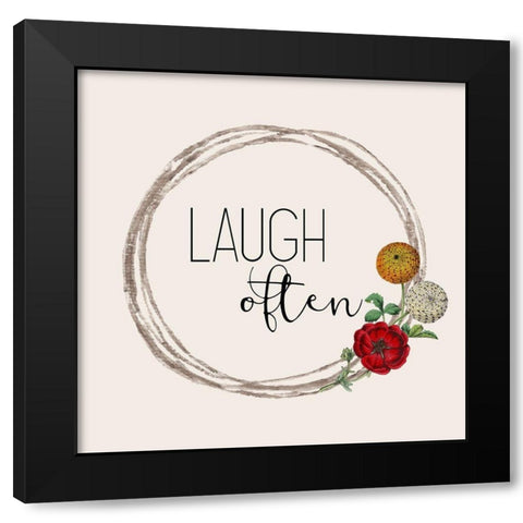 Live Well 4 Black Modern Wood Framed Art Print with Double Matting by Kimberly, Allen