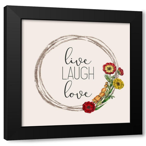 Live Well 6 Black Modern Wood Framed Art Print with Double Matting by Kimberly, Allen