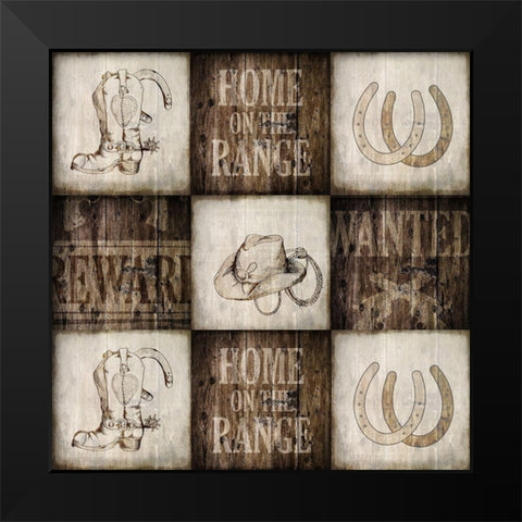 Home on the Range 3 Black Modern Wood Framed Art Print by Kimberly, Allen