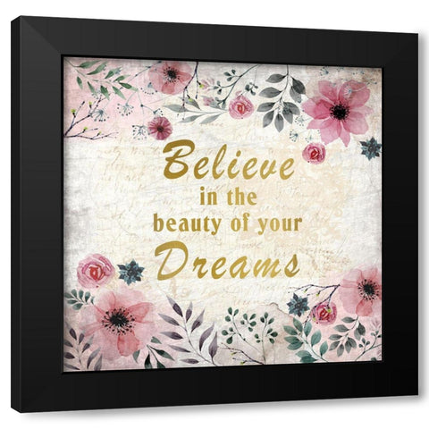 Blooming Dreams 3 Black Modern Wood Framed Art Print by Kimberly, Allen