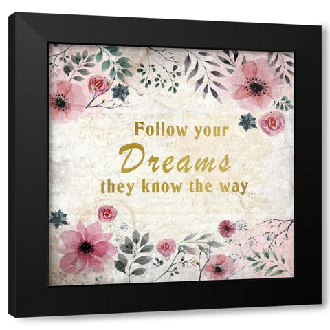 Blooming Dreams 4 Black Modern Wood Framed Art Print with Double Matting by Kimberly, Allen