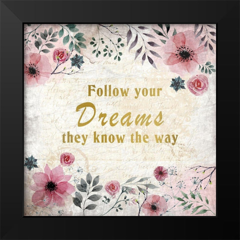 Blooming Dreams 4 Black Modern Wood Framed Art Print by Kimberly, Allen