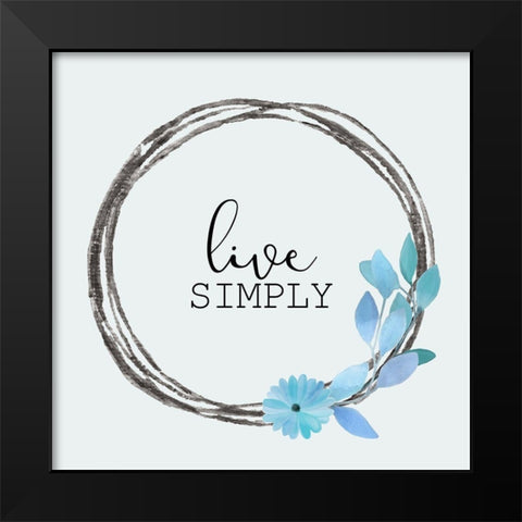 Blue Hues 5 Black Modern Wood Framed Art Print by Kimberly, Allen