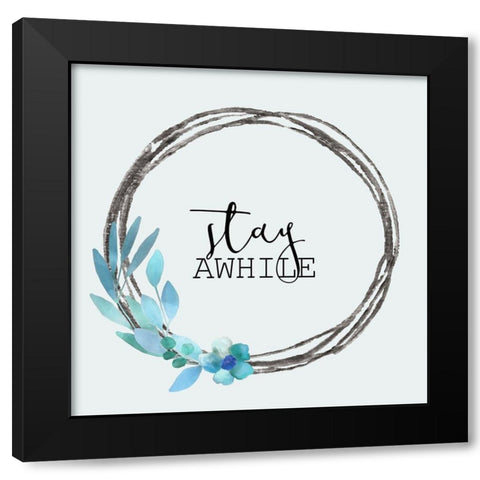 Blue Hues 6 Black Modern Wood Framed Art Print with Double Matting by Kimberly, Allen