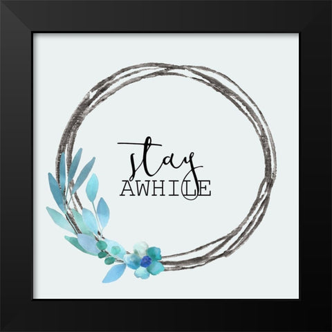 Blue Hues 6 Black Modern Wood Framed Art Print by Kimberly, Allen