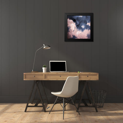 Navy Pink Passion Black Modern Wood Framed Art Print by Kimberly, Allen