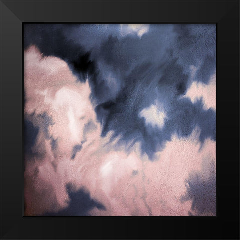 Navy Pink Passion Black Modern Wood Framed Art Print by Kimberly, Allen